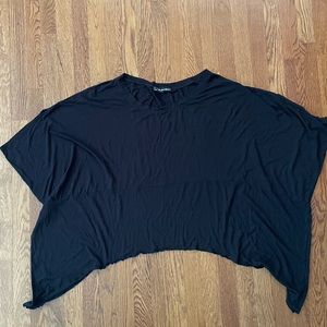 For love & lemons cropped slouchy drape top black